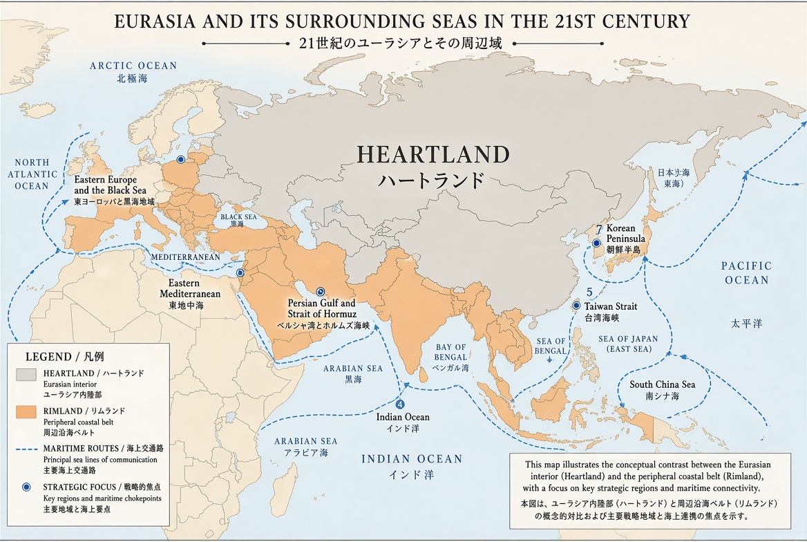 Geopolitics: Illustration of a Modern Rimland Map